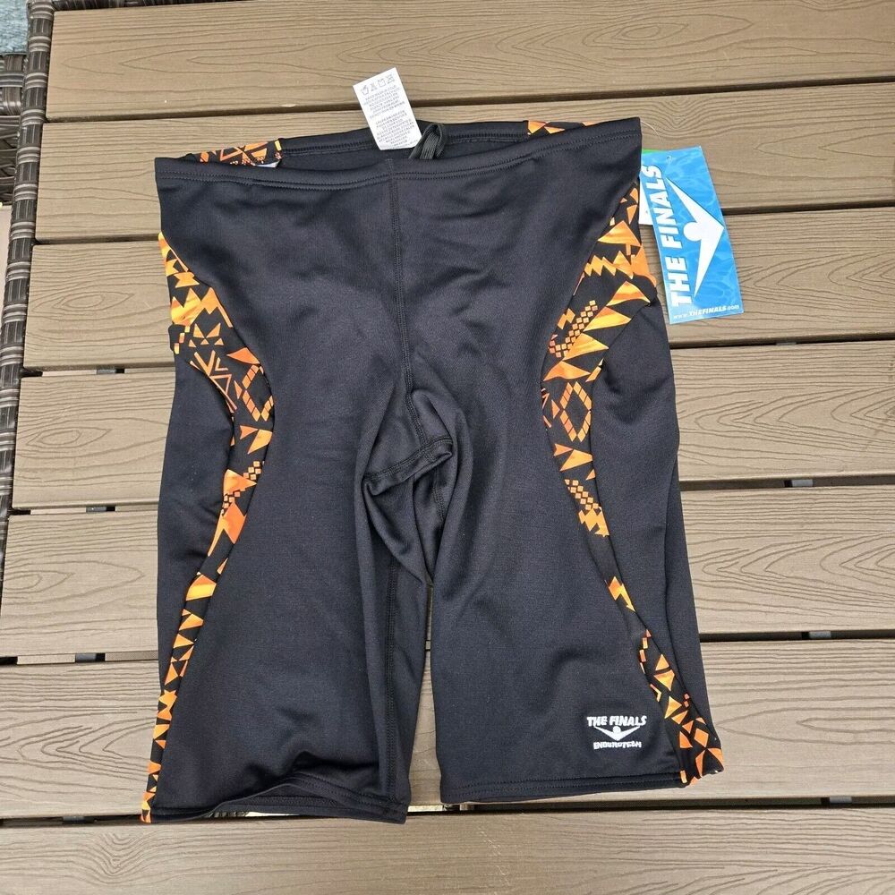 The Finals Mens Aztec Splice Black Orange Drawstring Jammer Size 36 New